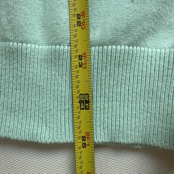 Nautica Men's 1/4 Zip Teal Sweater - Size Medium - Picture 6 of 7